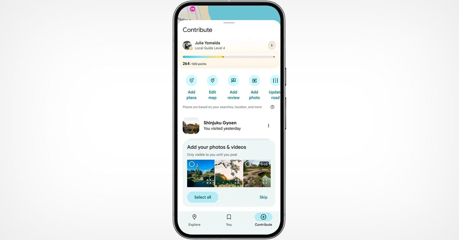 Google Can Now Select Relevant Photos From Your Phone to Share on Maps